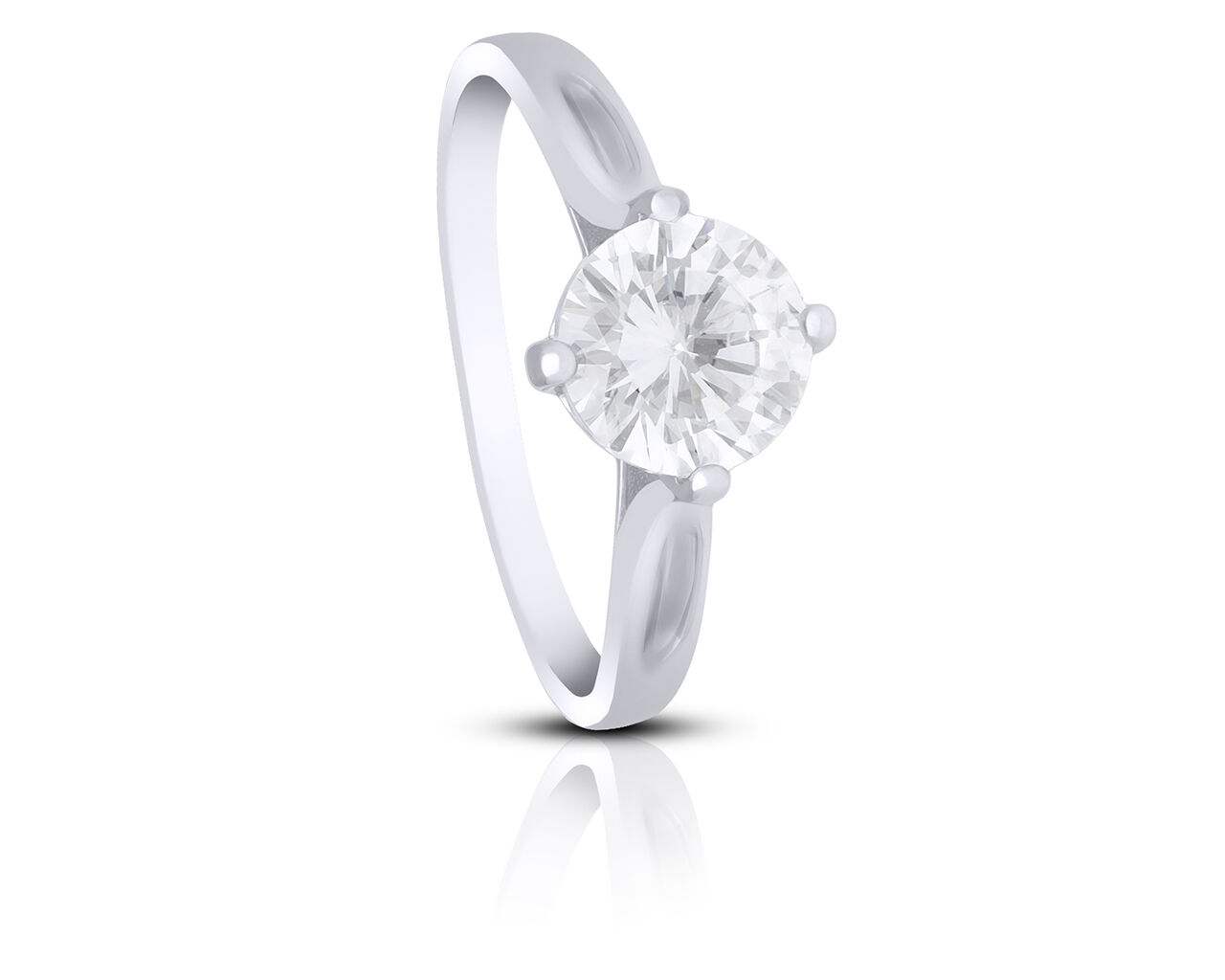 Pierścionek srebrny z dużą pojedynczą cyrkonią