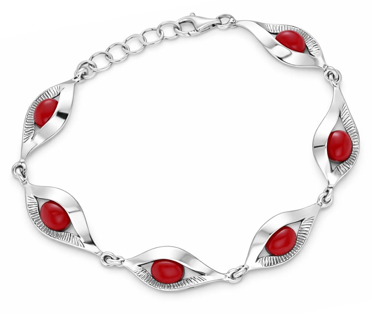 Bransoletka srebrna 925 z koralem