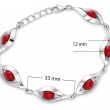Bransoletka srebrna 925 z koralem - 3