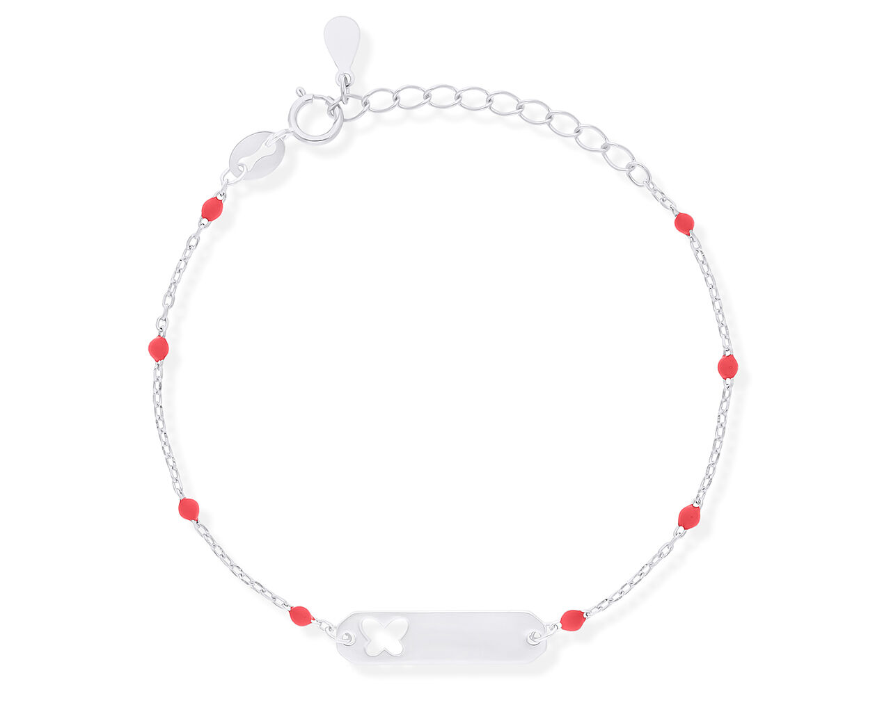 Bransoletka srebrna dla dziewczynki z blaszką