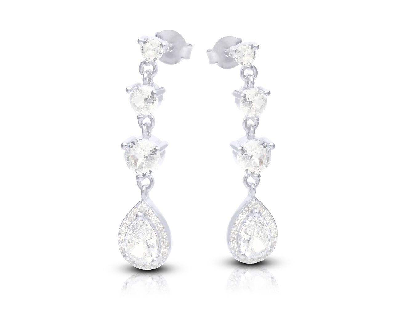 Kolczyki srebrne z cyrkoniami wiszące