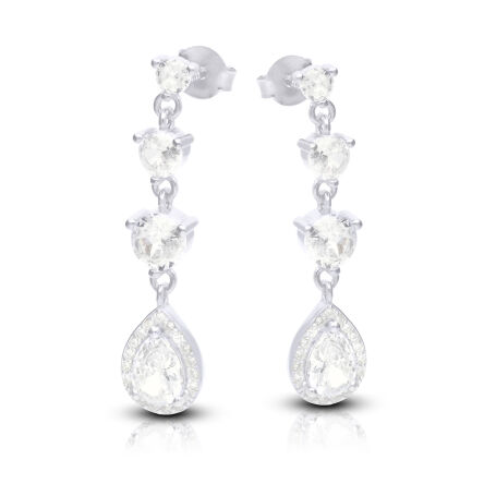 Kolczyki srebrne z cyrkoniami wiszące