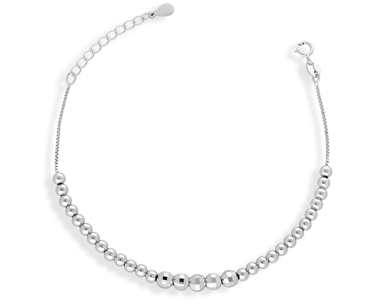 Bransoletka srebrna damska z kuleczkami