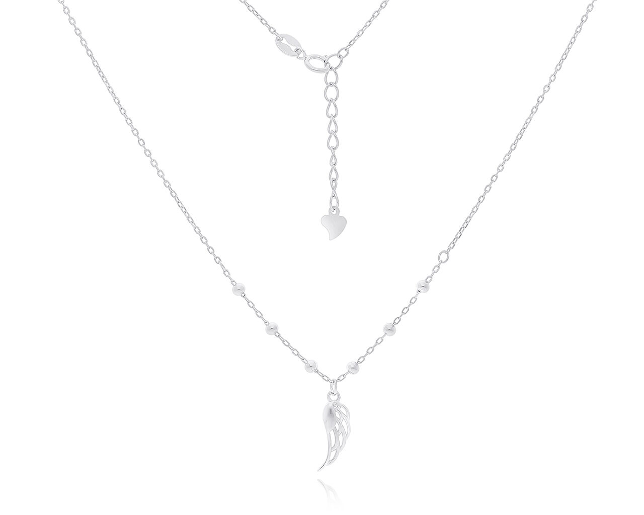 Naszyjnik srebrny z wiszącym skrzydłem