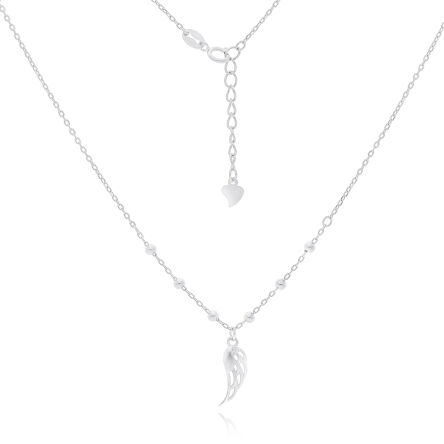 Naszyjnik srebrny z wiszącym skrzydłem