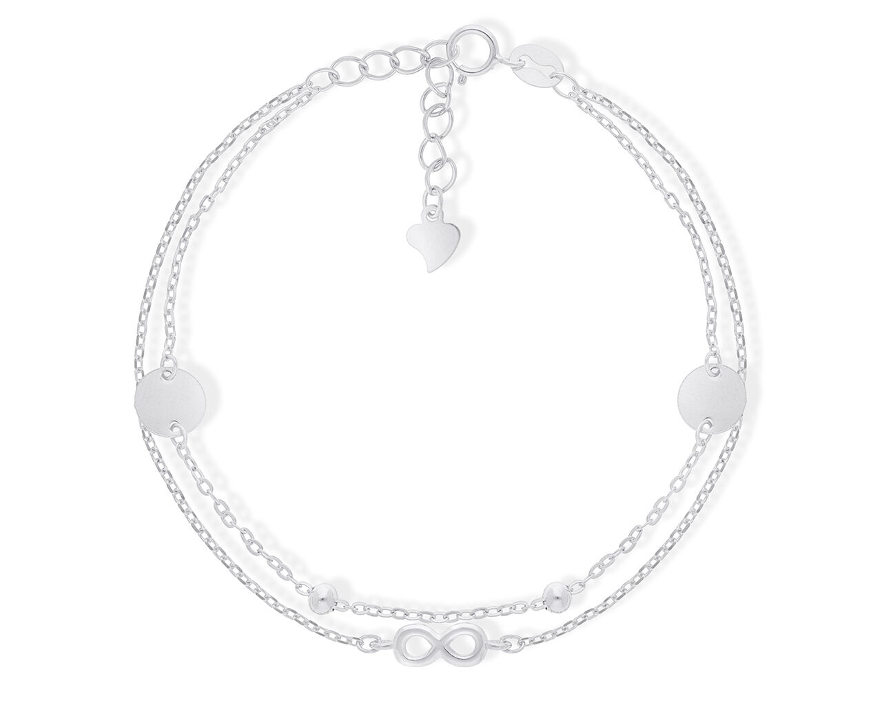 Bransoletka srebrna podwójna z infiniti