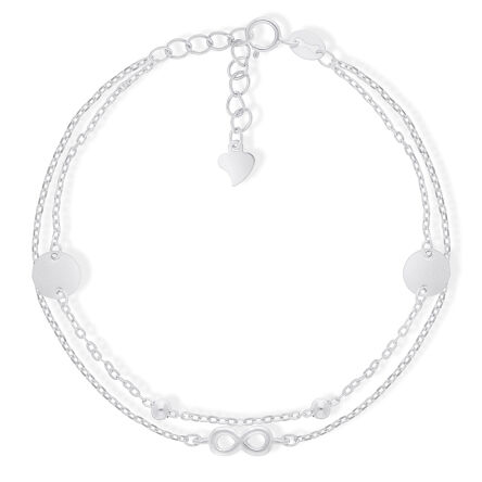 Bransoletka srebrna podwójna z infiniti