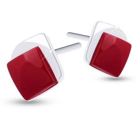 Kolczyki na sztyfcie srebrne z koralem