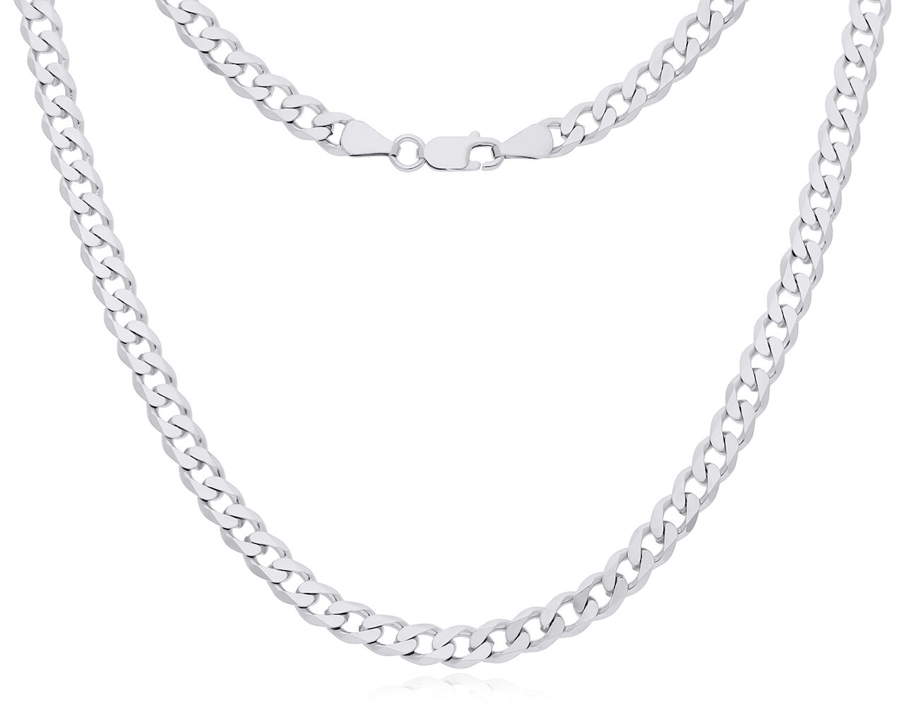 Łańcuszek srebrny rodowany męski pancerka