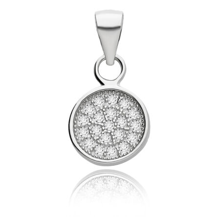 Wisiorek srebrny 925 okrągły z cyrkoniami