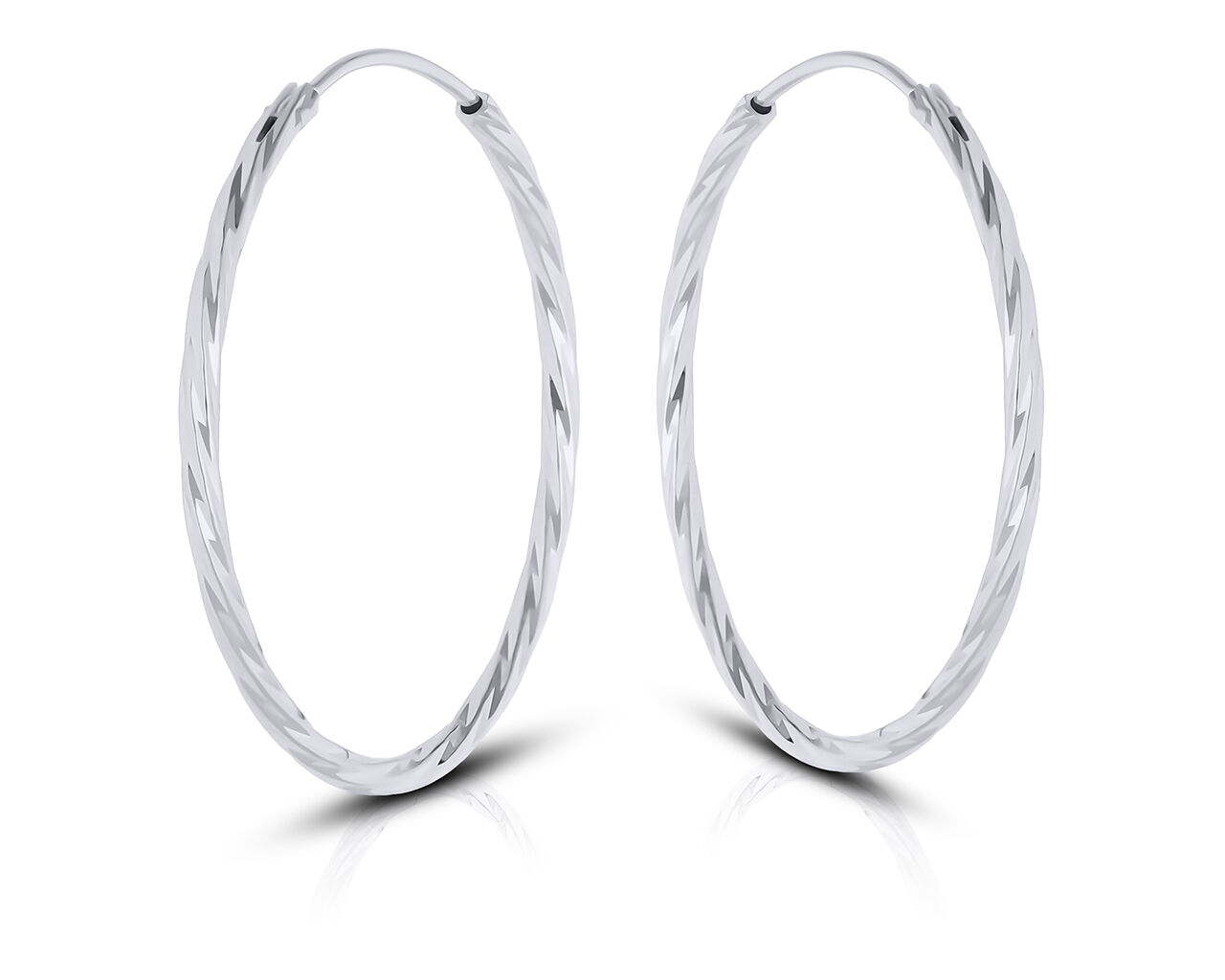 Kolczyki srebrne koła diamentowane pr.925