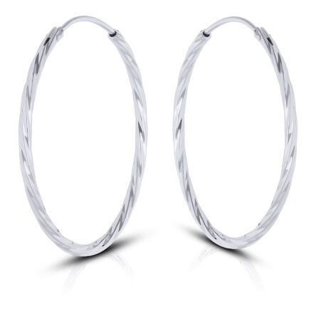 Kolczyki srebrne koła diamentowane pr.925