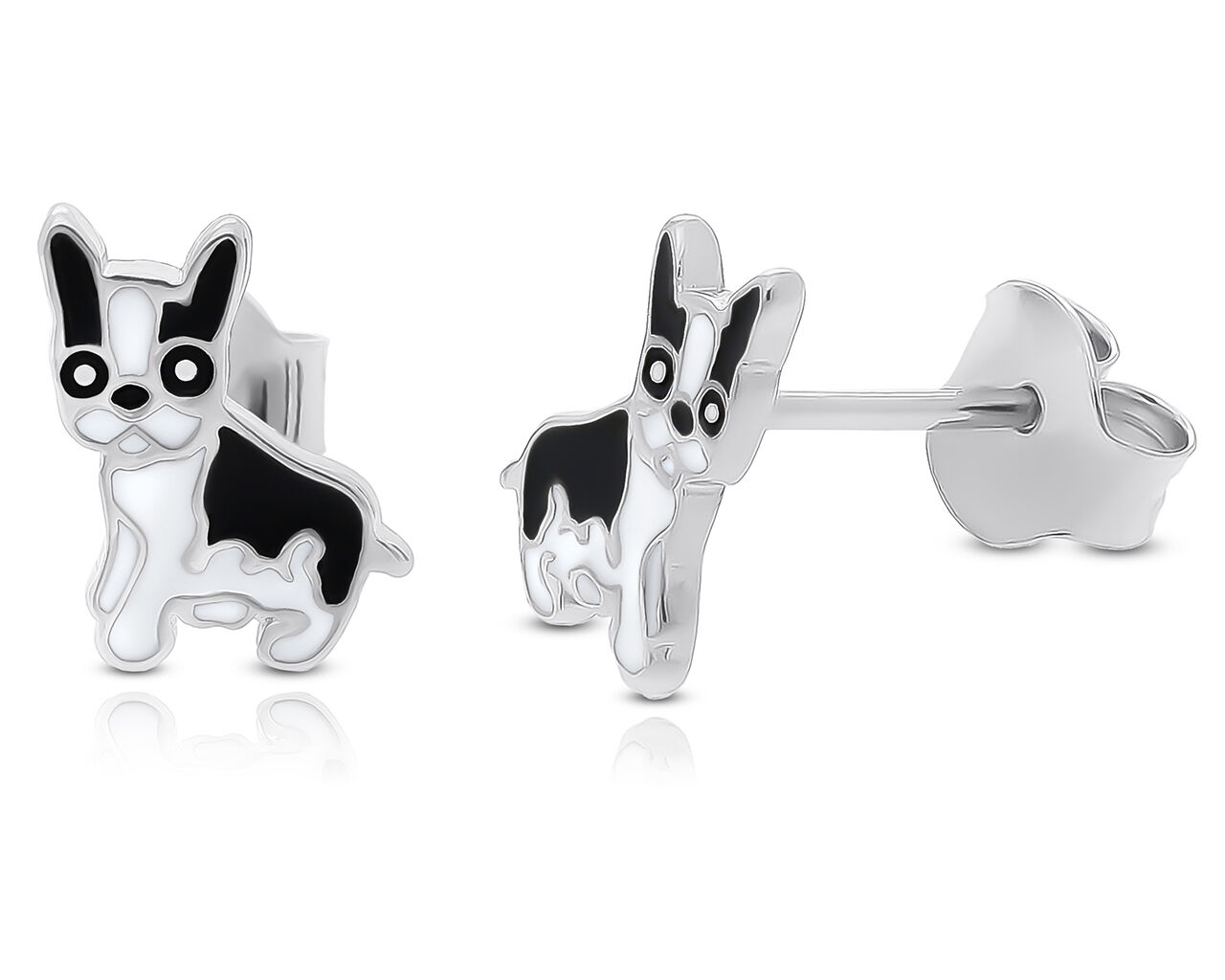 Kolczyki srebrne dla dziewczynki pieski sztyfty