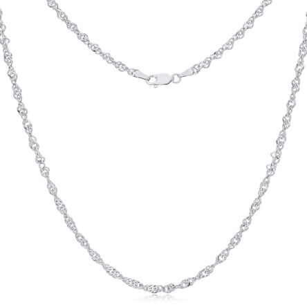 Łańcuszek srebrny szeroki splot Singapur pr.925