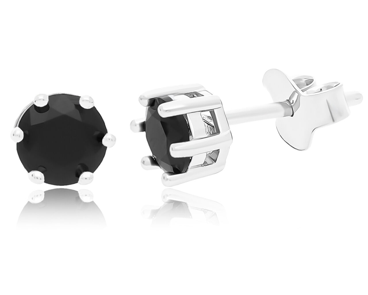 Kolczyki srebrne z czarnymi cyrkoniami pr.925