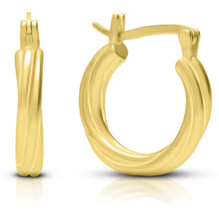 Kolczyki srebrne pozłacane koła skręcone pr.925