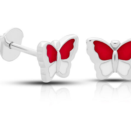Kolczyki srebrne dla dziewczynki motylki pr.925