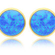 Kolczyki złote 585 z niebieskim opalem - 2