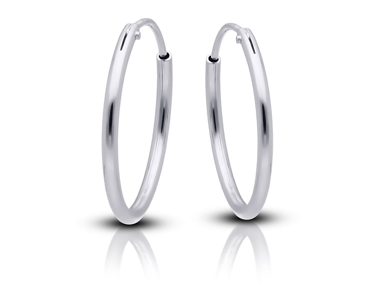 Kolczyki kółka srebrne 925 gładkie