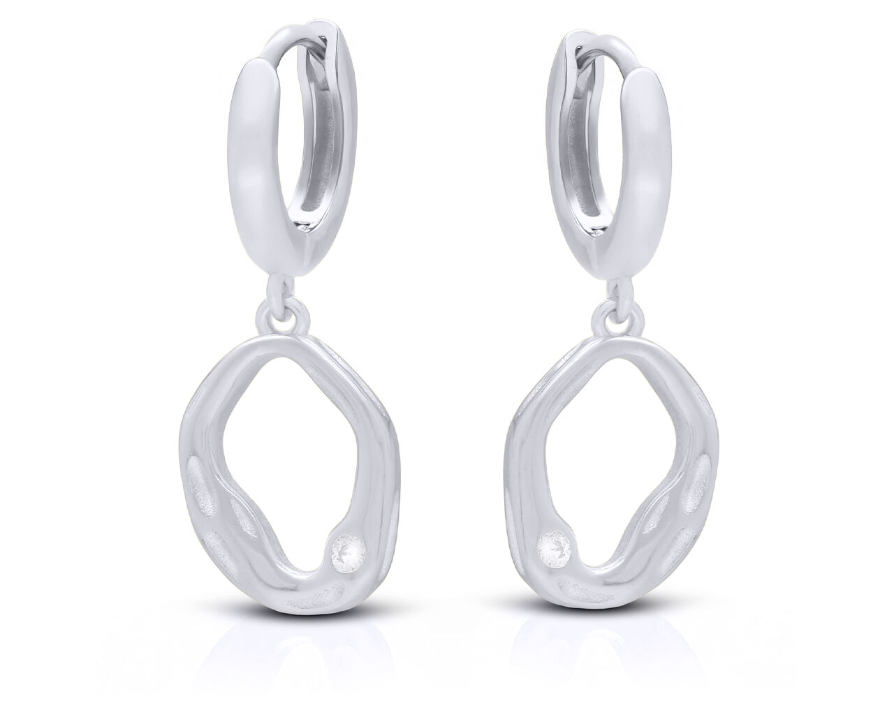 Kolczyki srebrne wiszące z cyrkoniami pr.925