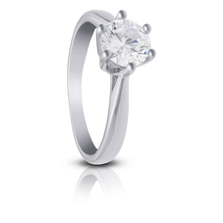 Pierścionek srebrny z dużą cyrkonią pr.925