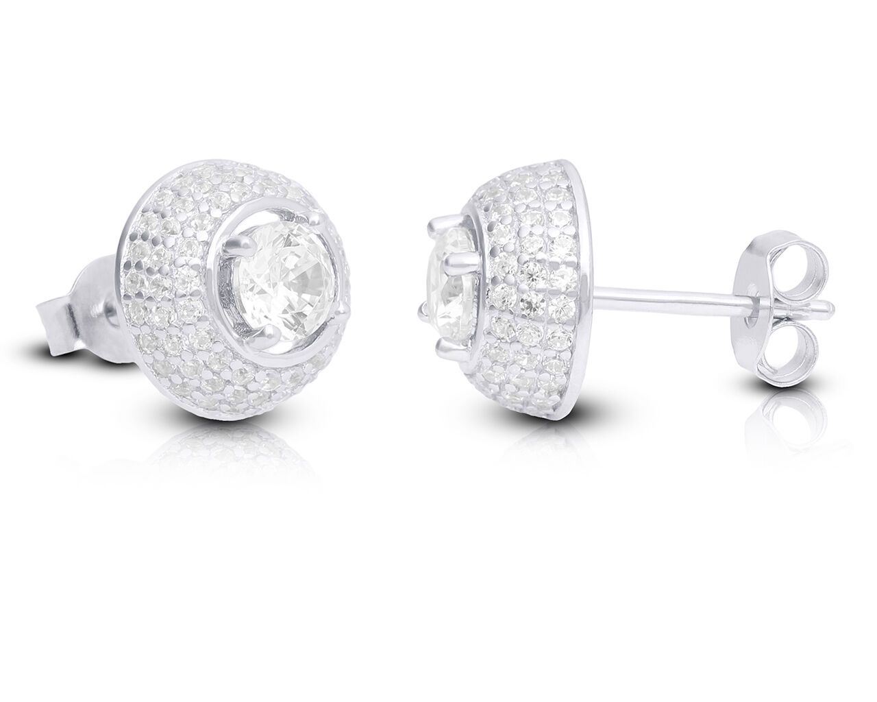 Kolczyki srebrna z pięknymi cyrkoniami na sztyfcie