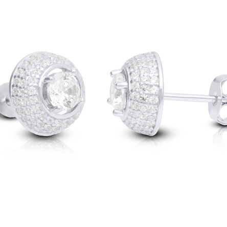 Kolczyki srebrna z pięknymi cyrkoniami na sztyfcie