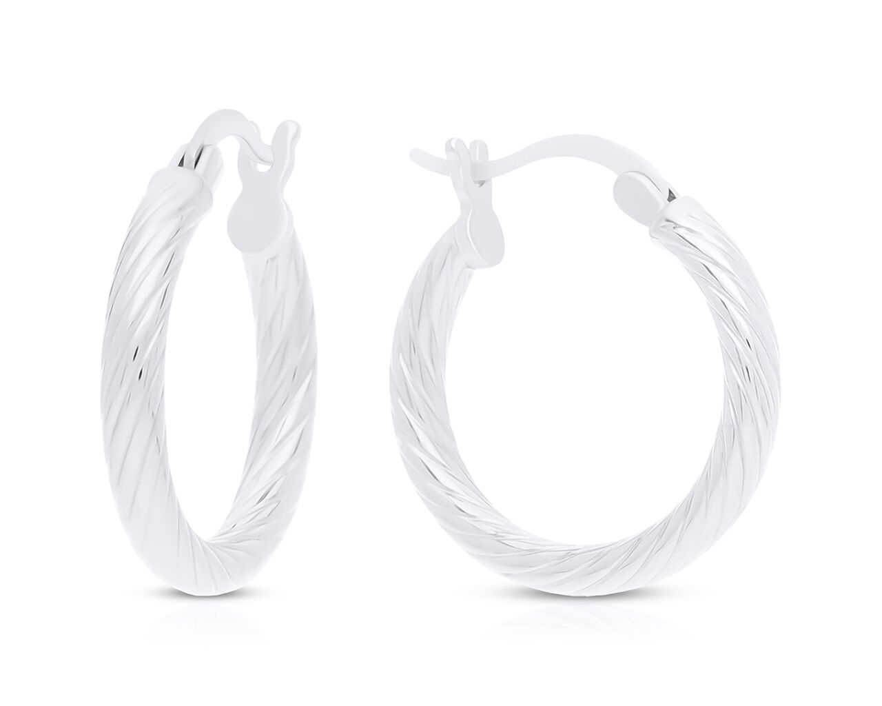 Kolczyki koła srebrne skręcone pr.925