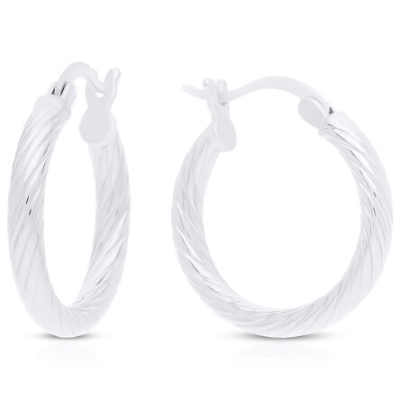 Kolczyki koła srebrne skręcone pr.925