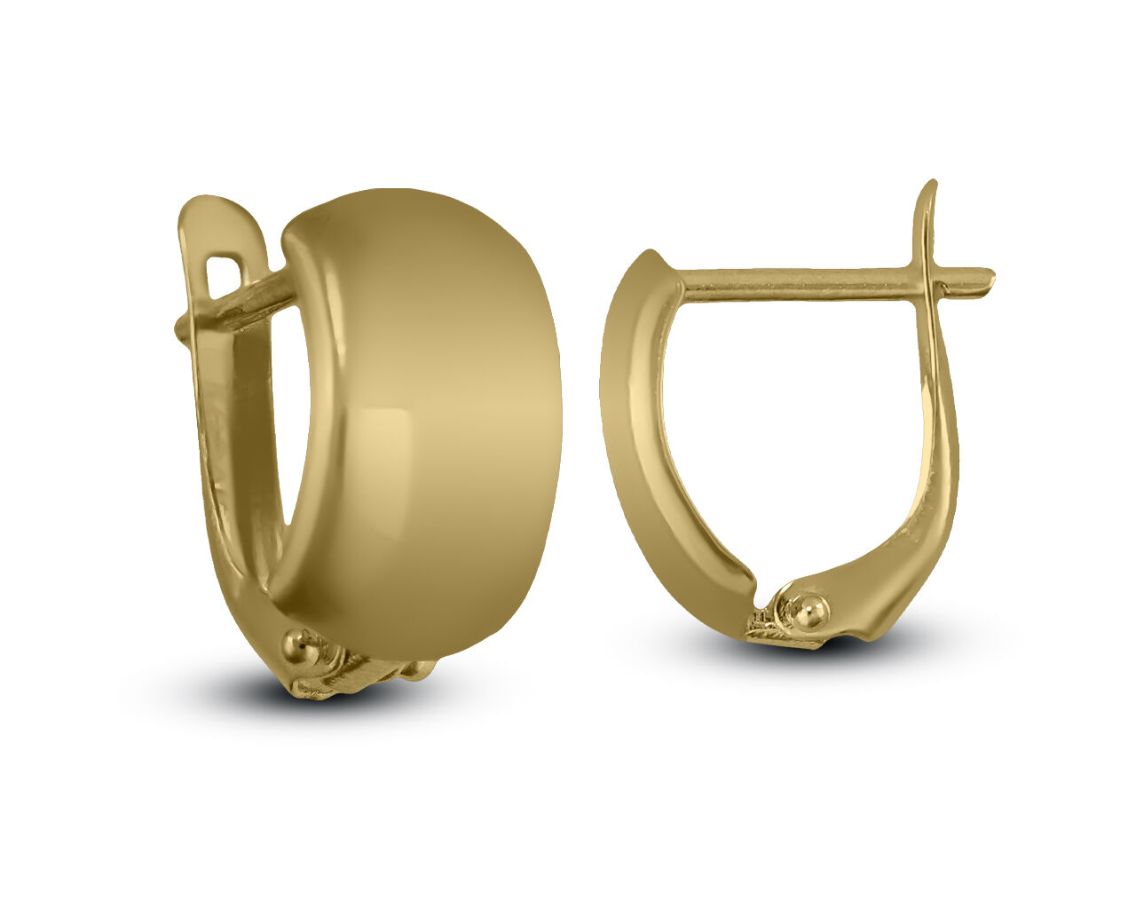 Kolczyki złote gładkie na angielskim zapięciu