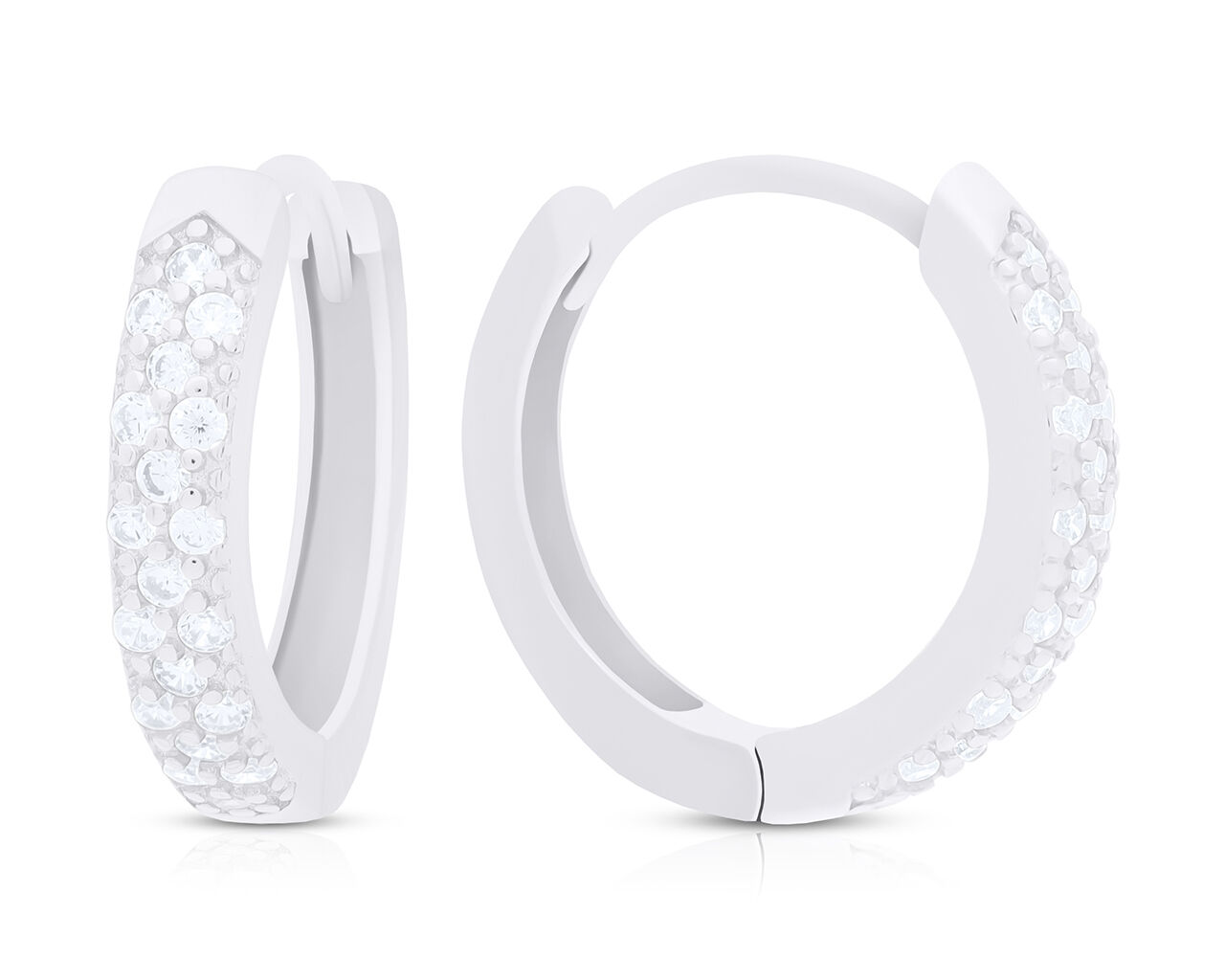 Kolczyki srebrne koła z cyrkoniami pr.925