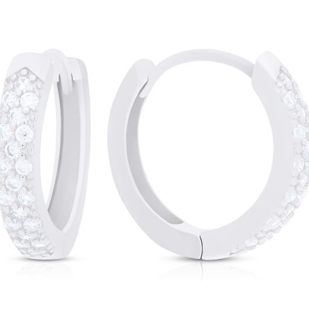 Kolczyki srebrne koła z cyrkoniami pr.925