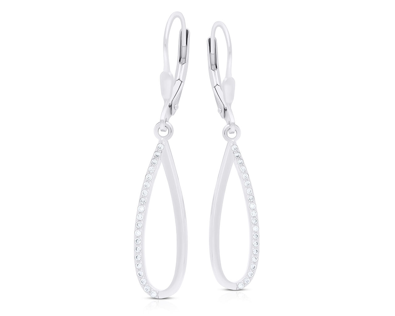 Kolczyki srebrne wiszące ozdobione cyrkoniami