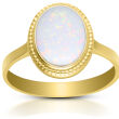 Złoty pierścionek z białym opalem pr.585 - 2