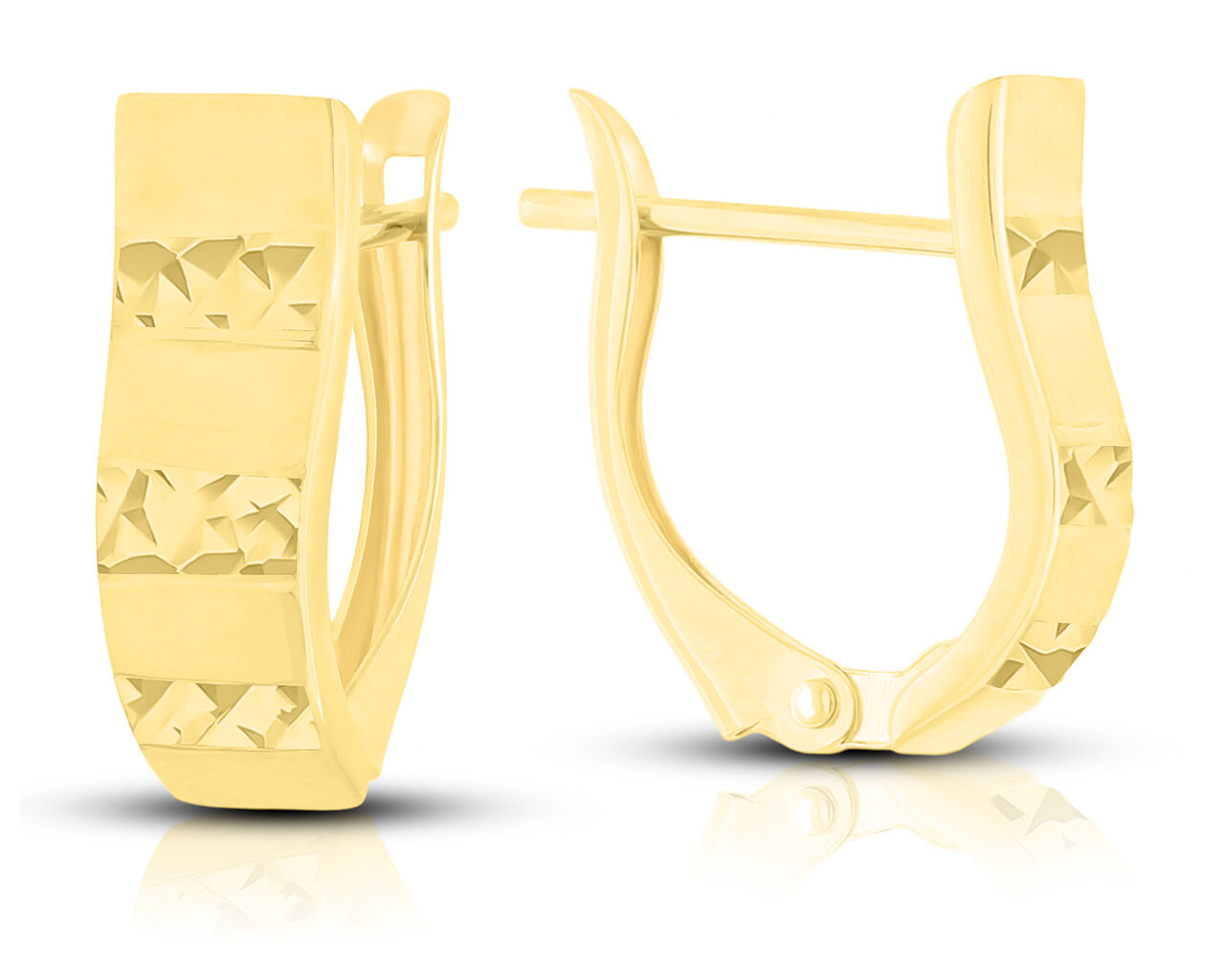 Złote kolczyki na angielskim zapięciu pr.585