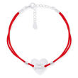 Bransoletka na czerwonym sznurku z sercem pr.925 - 2