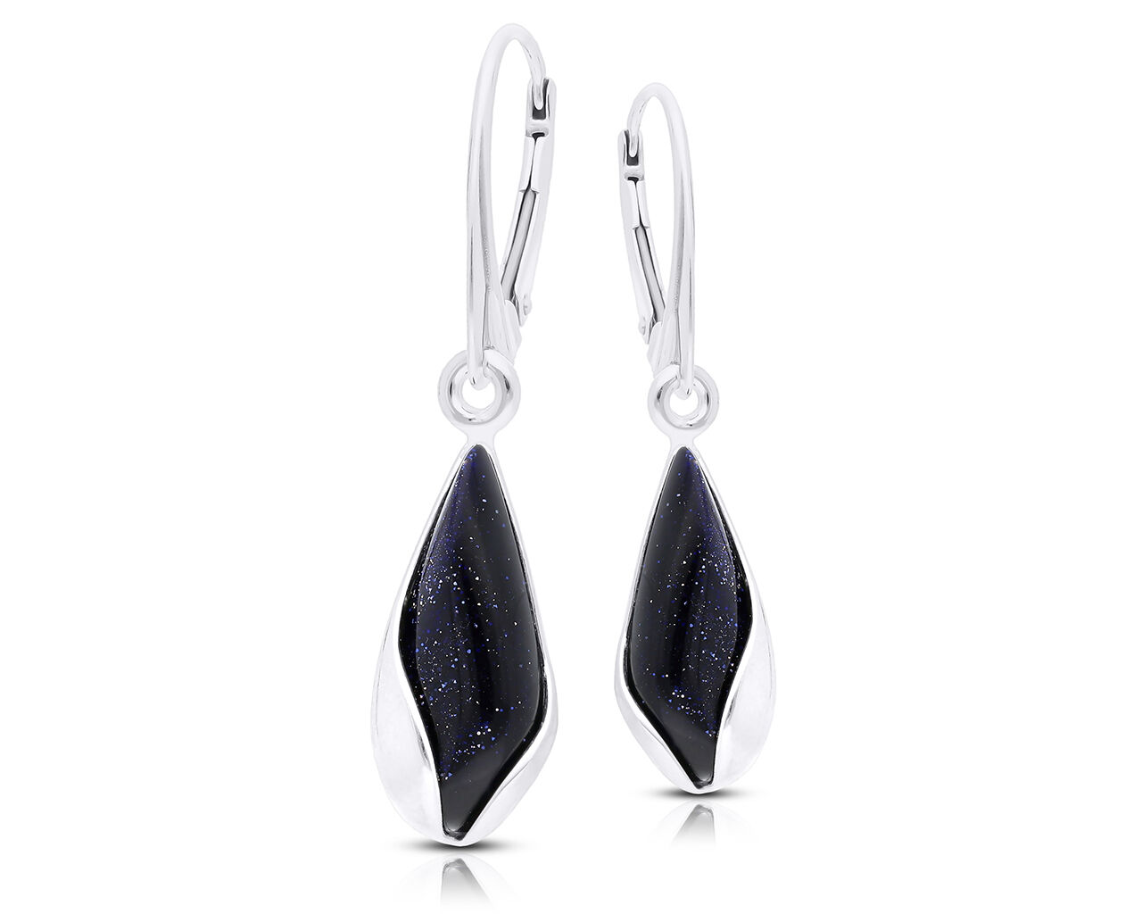 Kolczyki srebrne wiszące smukłe z Nocą Kairu