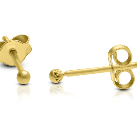 Złote kolczyki kuleczki gładkie sztyfty pr.585