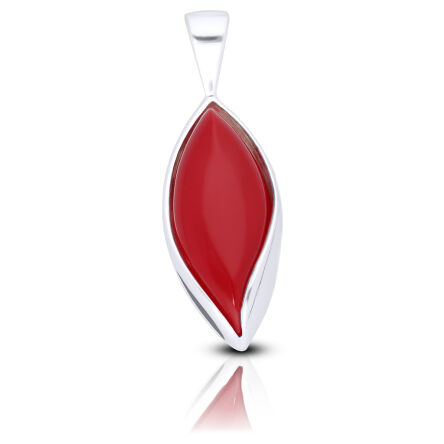 Srebrna zawieszka z koralem czerwonym