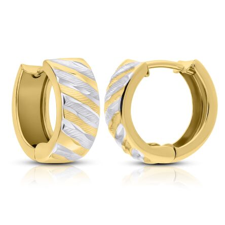 Kolczyki złote 585 koła dwukolorowy wzór