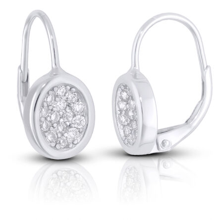 Srebrne kolczyki owalne z cyrkoniami