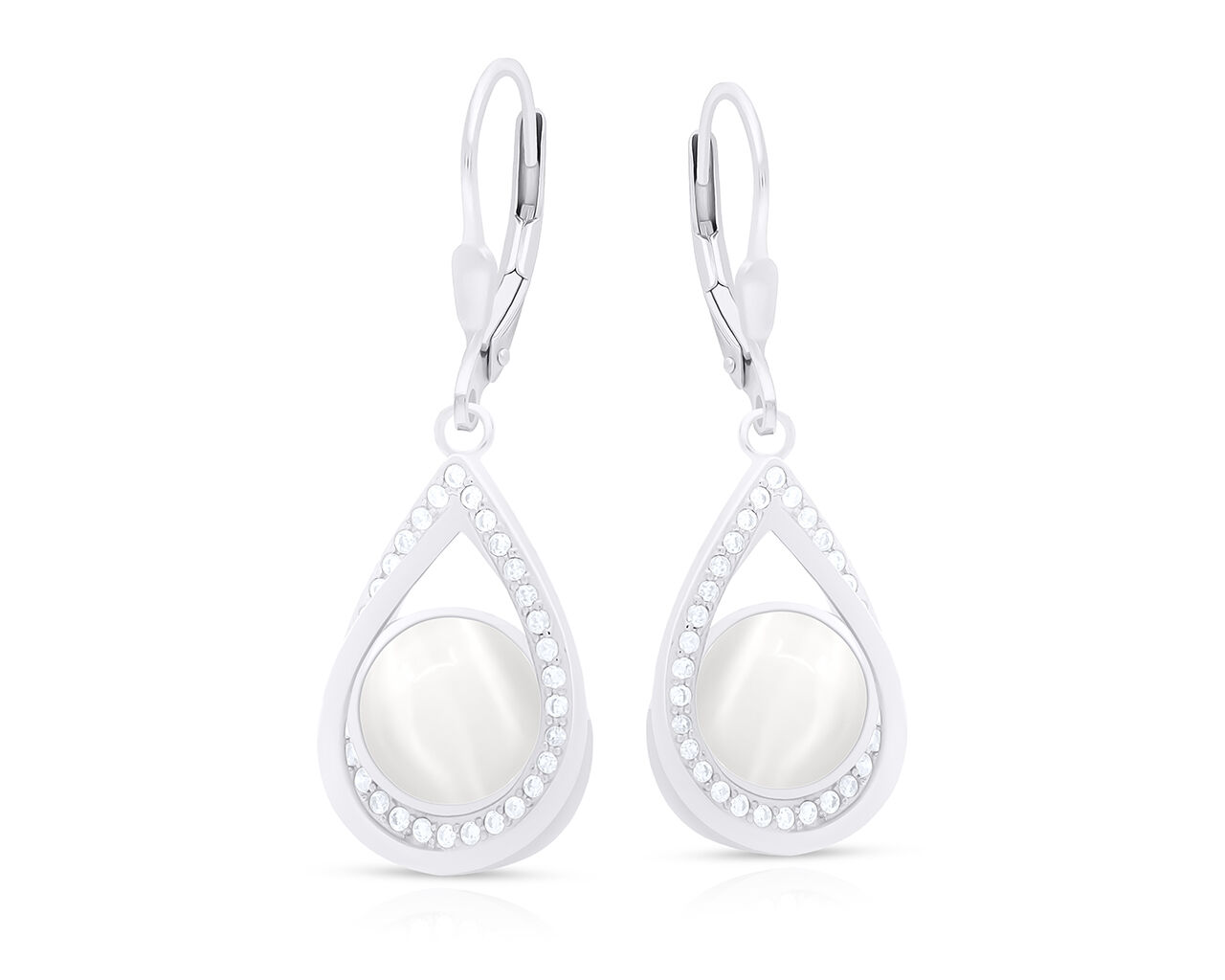 Kolczyki srebrne wiszące Tygrysie Oko cyrkonie