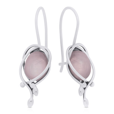 Kolczyki srebrne z naturalnym kwarcem pr.925