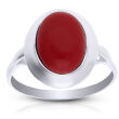 Pierścionek srebrny z czerwonym koralem pr.925 - 2