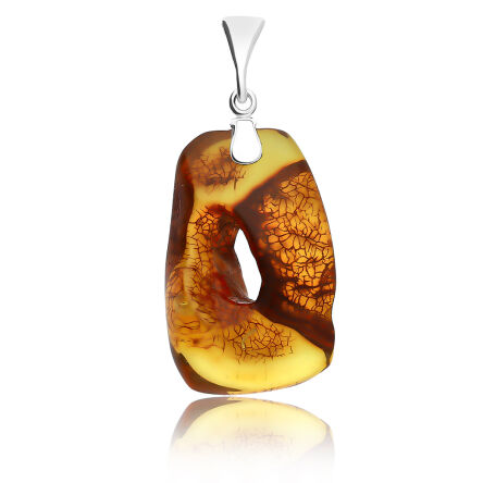 Zawieszka z bursztynem naturalnym srebro pr.925