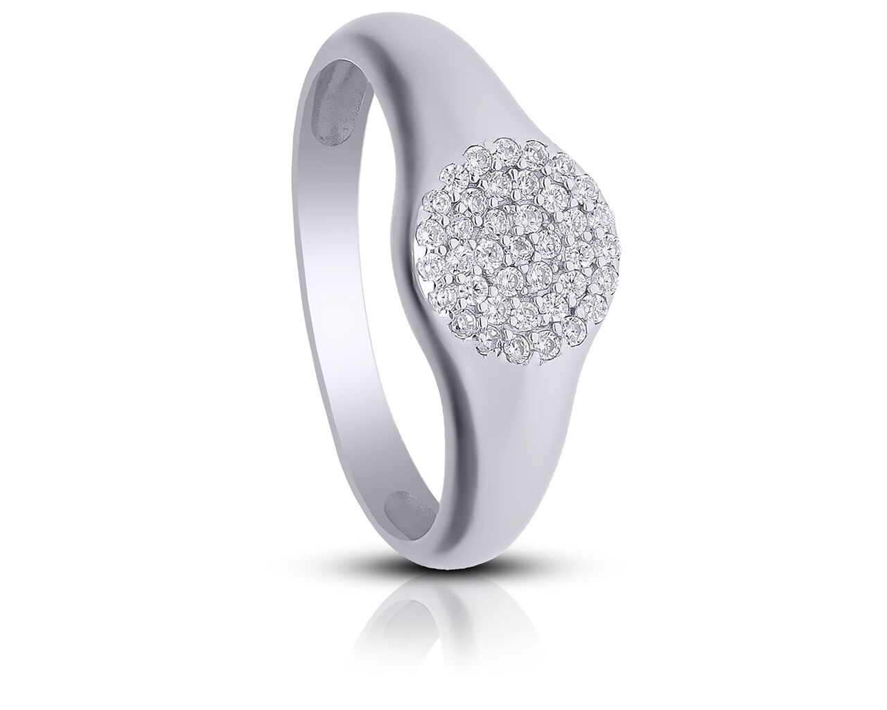 Pierścionek srebrny ozdobiony cyrkoniami