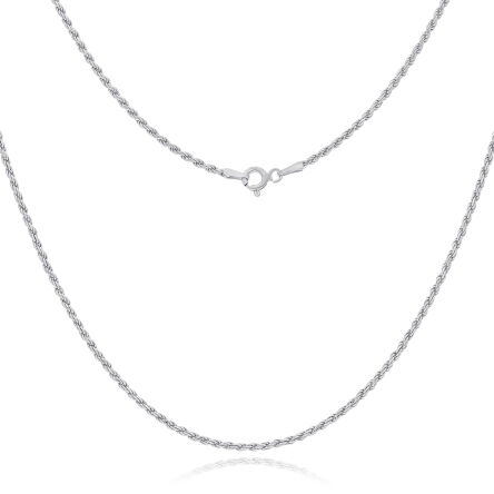 Łańcuszek srebrny o splocie kordel