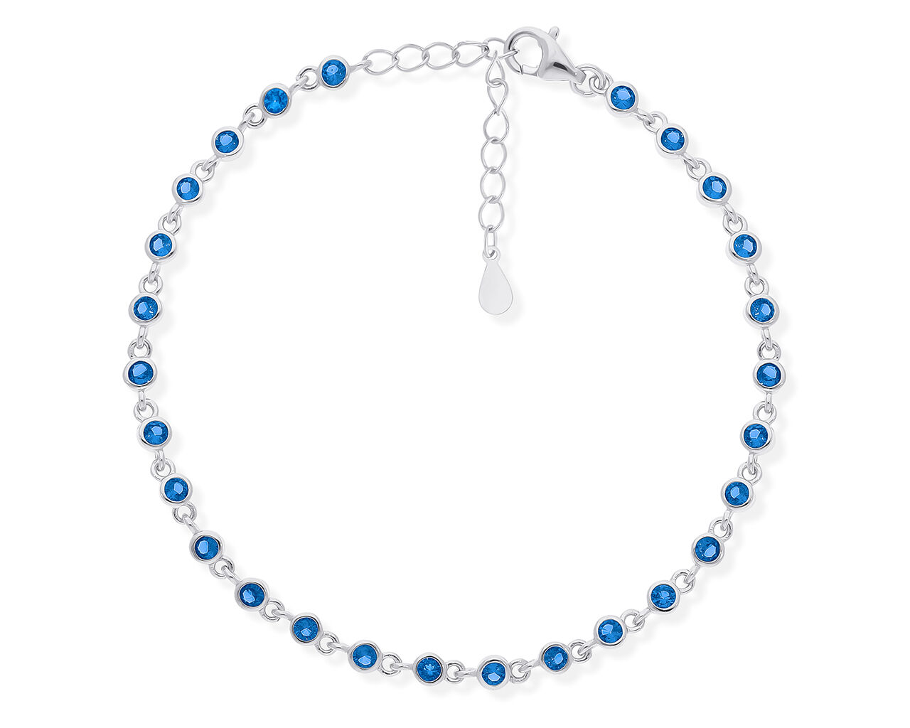 Bransoletka srebrna z ciemnoniebieskimi kamieniami