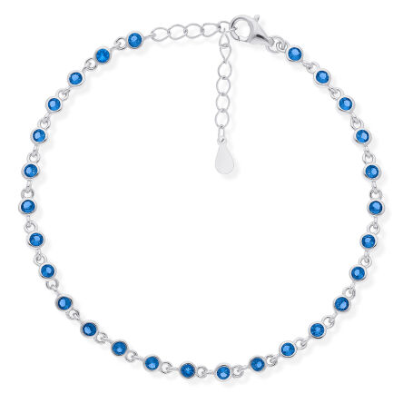 Bransoletka srebrna z ciemnoniebieskimi kamieniami