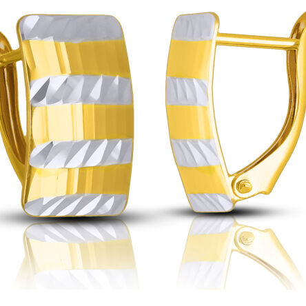 Złote kolczyki szerokie angielskie zapięcie